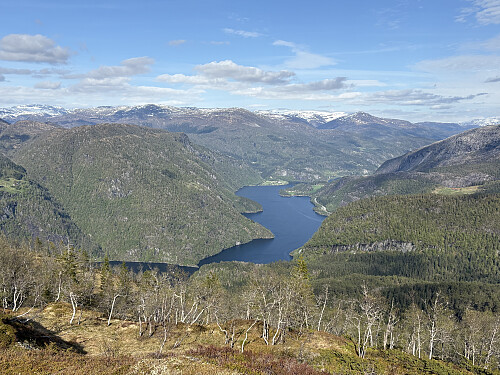 Fin utsikt over Evangervatnet fra toppen