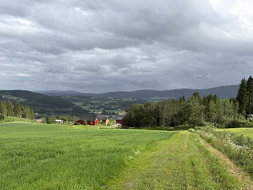 Utsikt sørover fra oversiden av Risbergbakken gård