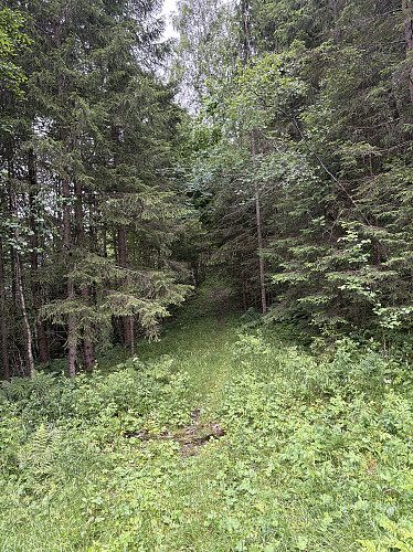 "Nøkkelen" til toppen er gjennom denne åpningen helt i enden av veien