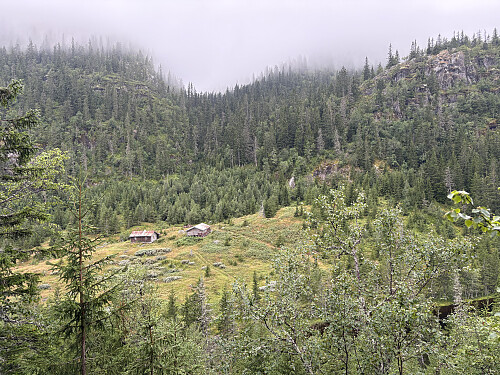 Utsikt ned mot Nordseter fra stigningen opp lia