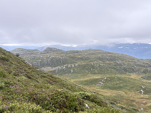 Tilbake mot Dalanuten fra stigningen opp mot Håfjellet