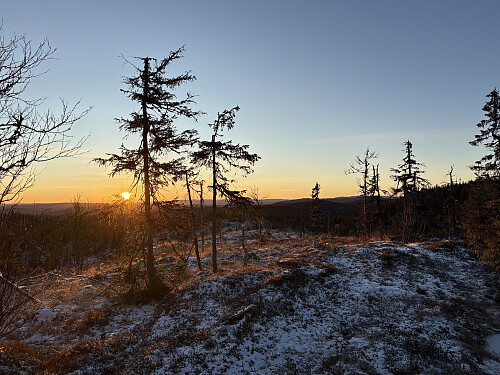 Solnedgang fra toppen av Turrtind SØ