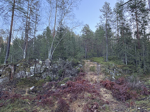 Man kan følge en traktorvei et stykke oppover mot toppen