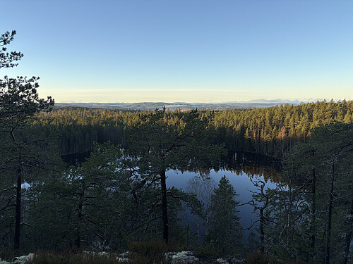 Utsikt vestover over Fjuktjern fra Gunhildrudhøgda