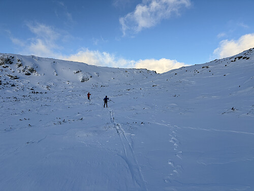 Spennende føre ned igjen..