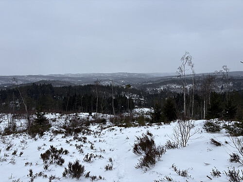 Utsikt tilbake nordover fra stigningen opp mot Flovarden