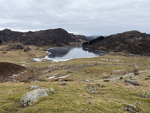 Utsikt østover mot Selstjørna, Tjoanuten og Tøgjafjellet