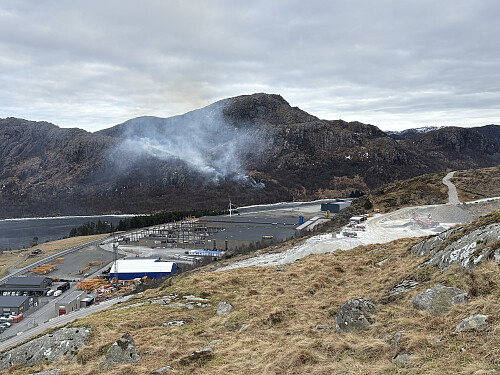 Skogbrann nedenfor Fitjanuten