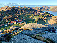 Utsikt fra toppen mot Nodland i Heia.