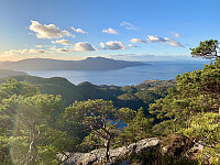 Ombo og Jelsafjorden sett fra Dyrdalsheia.