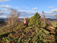 Toppen der trigpunktet skal være under eineren.
