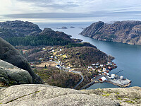 Utsikt mot ytre del av Jøssingfjord fra Lipinken.