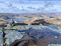 Utsikt mot Eidsvatnet òg Heskestadvatnet.