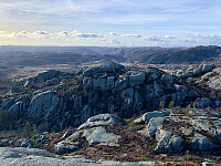 Utsikt fra toppen mot Mydland.