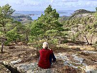 Utsikt nordover mot Boknafjorden. Høgebjørg til høyre.