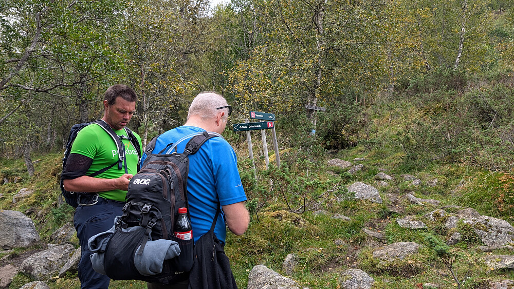 Krysset der vi tar oppover mot Torssteinen