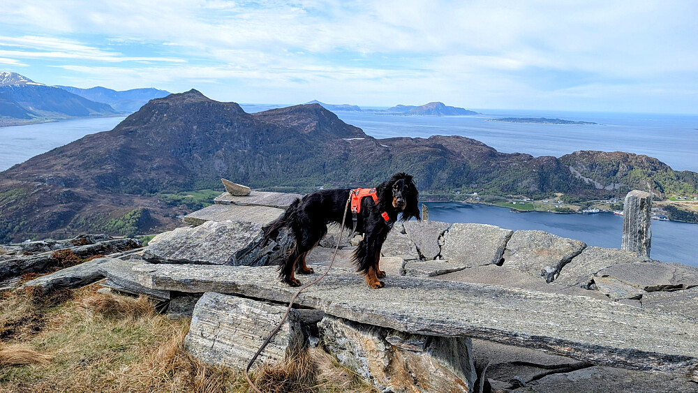 På Midsundhornet. Midøya og Bløkallen bakenfor