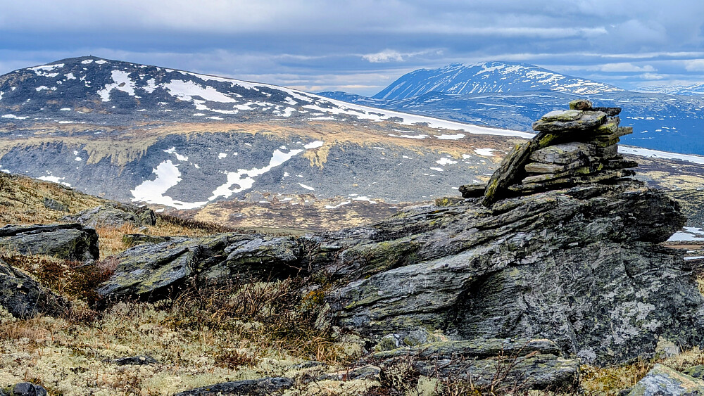 På Solsidevassberget. Vi ser Formokampen til venstre og Muen laaangt bakenfor.