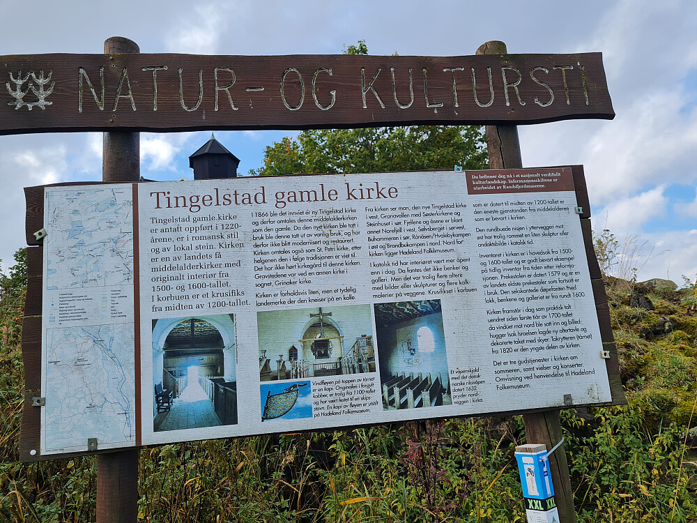 Info ved Tingelstad gamle kirke