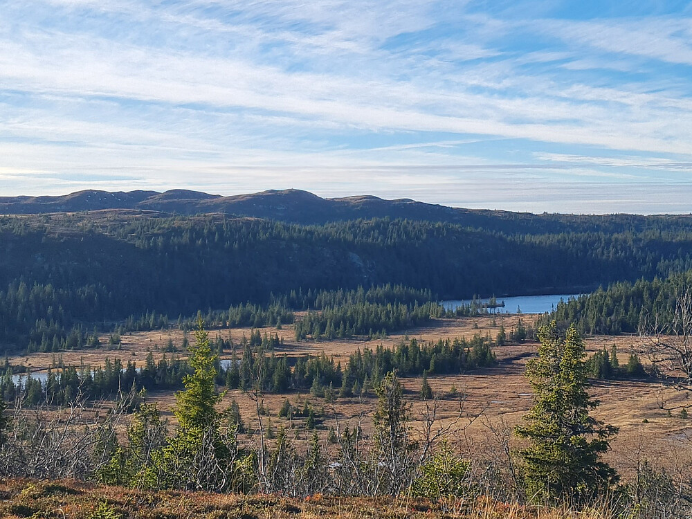 Utsikt fra Storhaugen, mot Gammelhans og Hindalssjøen