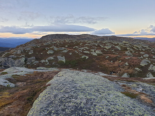 På Ørnefjødd med utsikt nordover Benleiheii og Ljomsnuten.