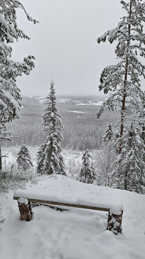 Utsiktspunkt nordover fra toppen. 