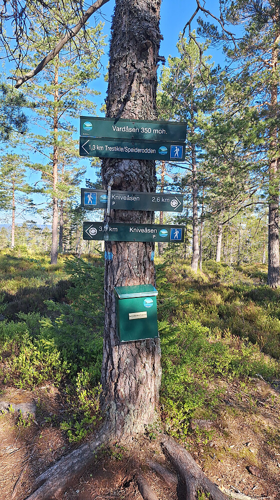 Skilt som ikke er toppen. 