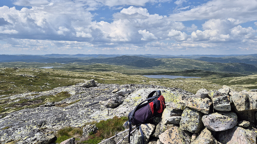 Utsikt mot vest/nordvest fra toppen av Dalsnut (1237).
