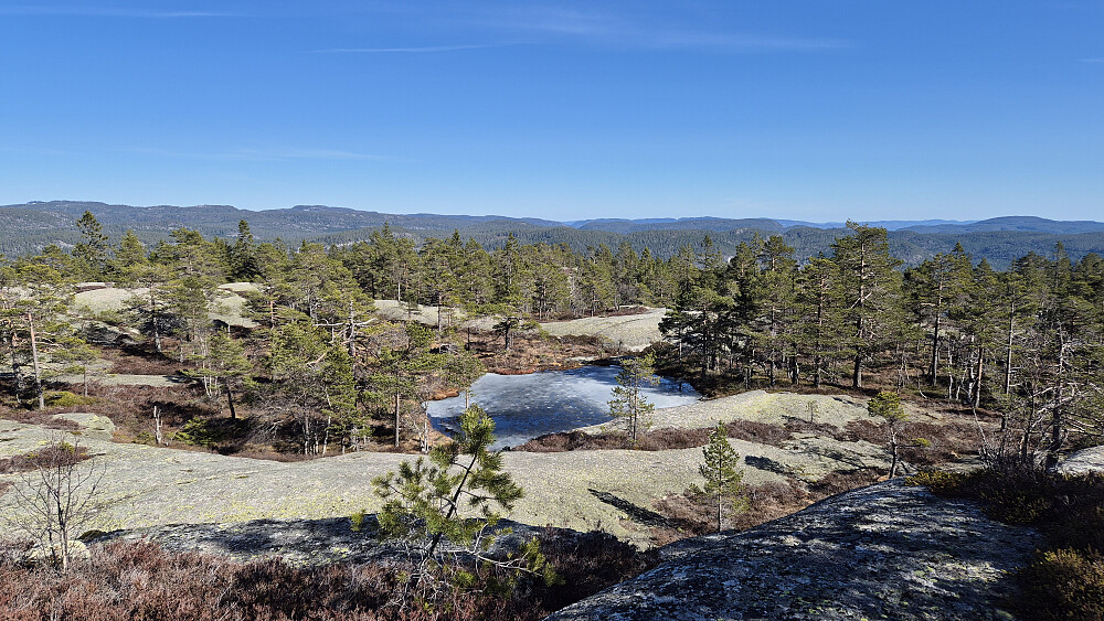 Utsikt mot øst/sørøst fra Vardefjell (587).