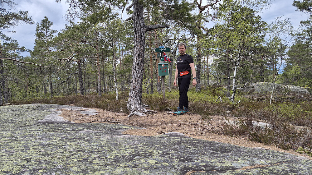 På toppen av Meheia (431) var det bl.a. postkasse og norsk flagg.