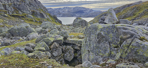 Old trap pit to catch reindeer at the southwestern tip of Olbogavatnet