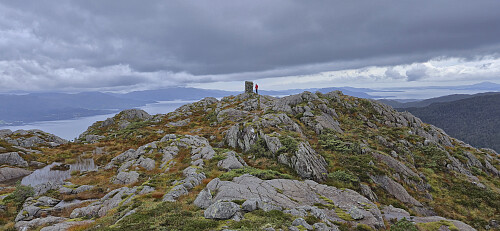The cairn and the summit from the northeast