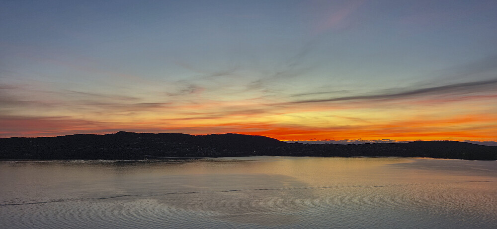 Sunset from Lønborg after the end of the hike