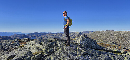 Endre at the highest point at Eggjane