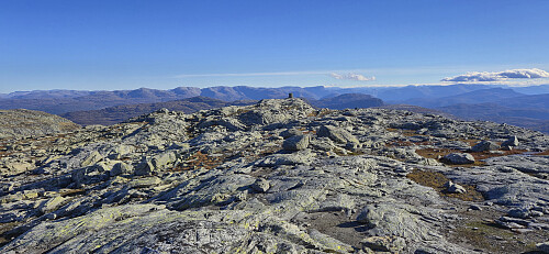 Looking back at the cairn from the highest point