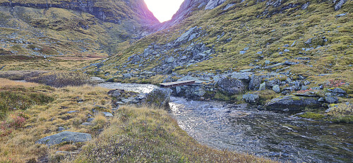 Crossing the stream at Kvitli