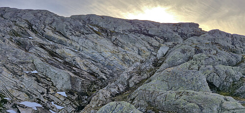 Example of the slippery micro terrain north of Vatnasetenuten