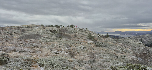 Approaching the trig marker at Tellevikafjellet