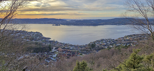 Looking back at Morvikbotn from the ascent