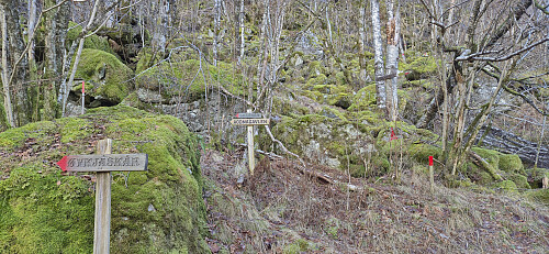 The two routes to Ådnagavlen from east of Øykjaskår