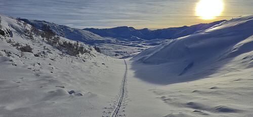 Looking back at the first part of our ascent to Sopandefjellet