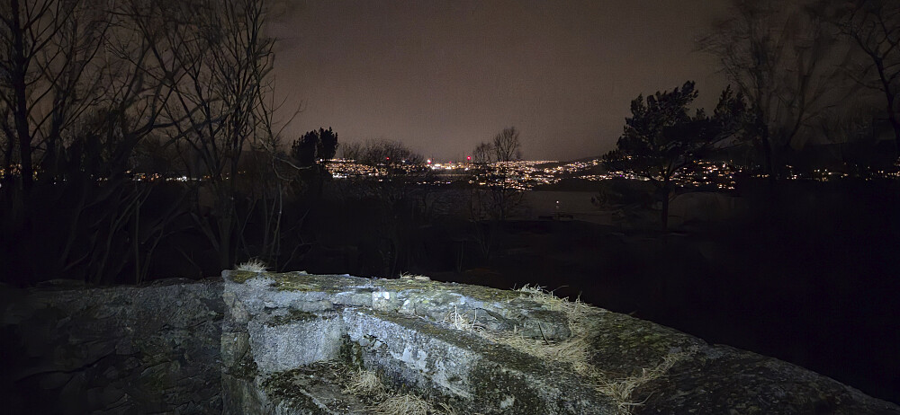Towards Askøybroen from the highest point at Hellefjellet