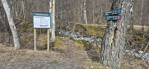 Marked trailhead at Stødno