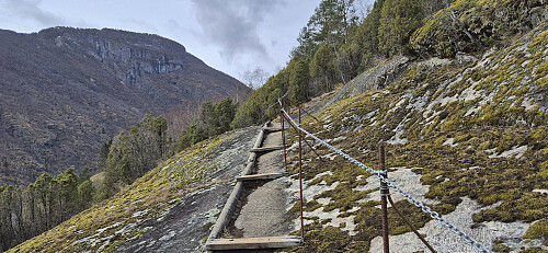 The marked trail to Mjølkeflathytta