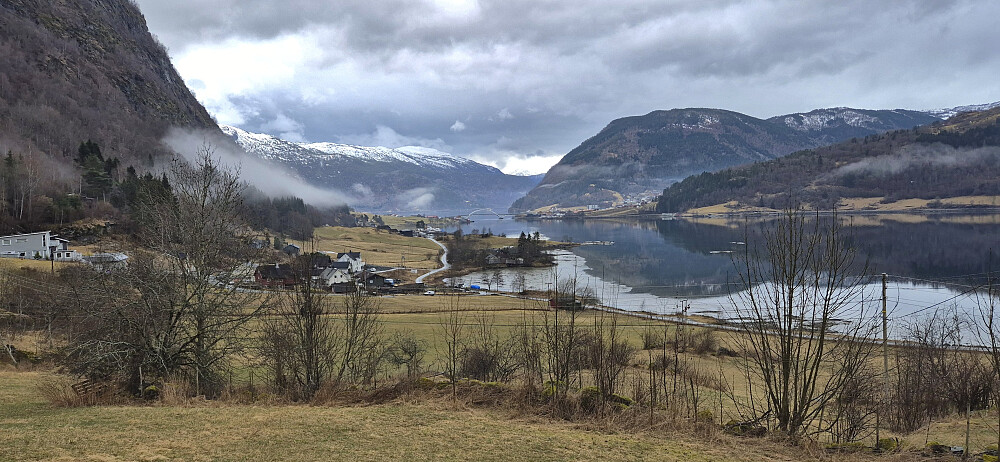 Towards the center of Sogndal from the start of the hike