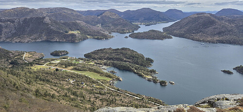 Looking down at Tusenårstaden Gulating