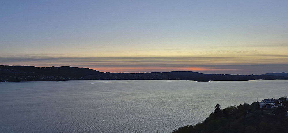 Sunset from Lønborg at the end of the hike