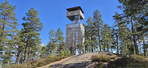Looking back at the tower