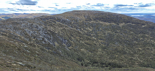 Looking back at Svabergfjellet from the ascent to Ormekletten