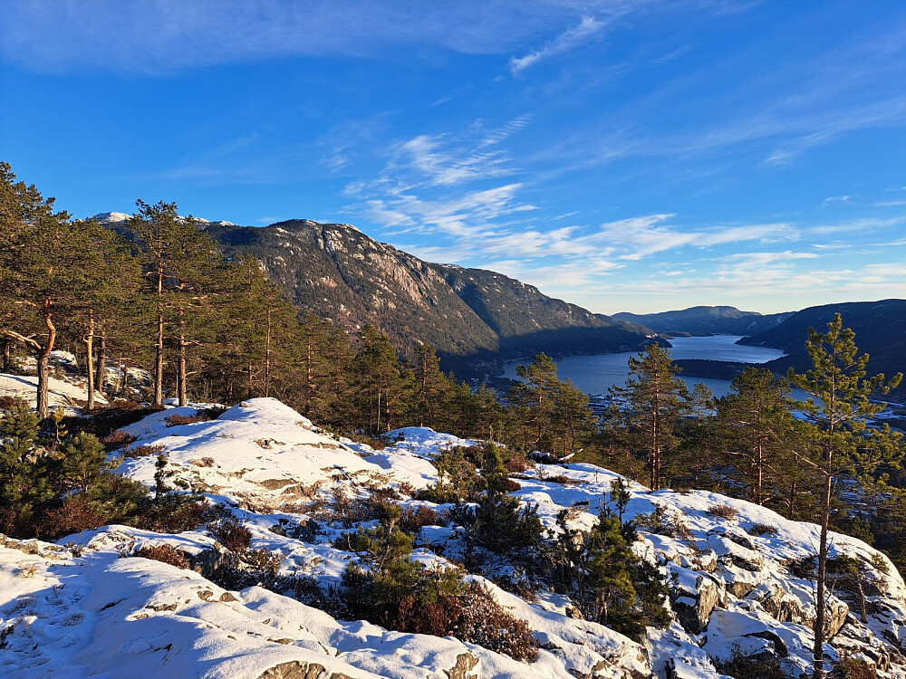 Utsikt fra Høgås mot Seljordvatnet og Bjørgenuten